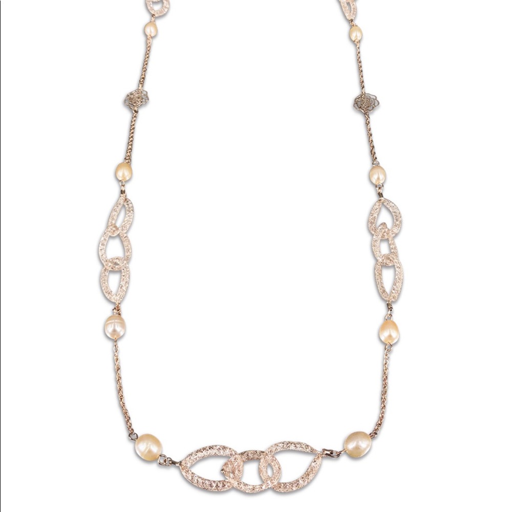 Pacific Pearls 14K Yellow Gold Filled - Pearls and Swarovski Crystals necklace